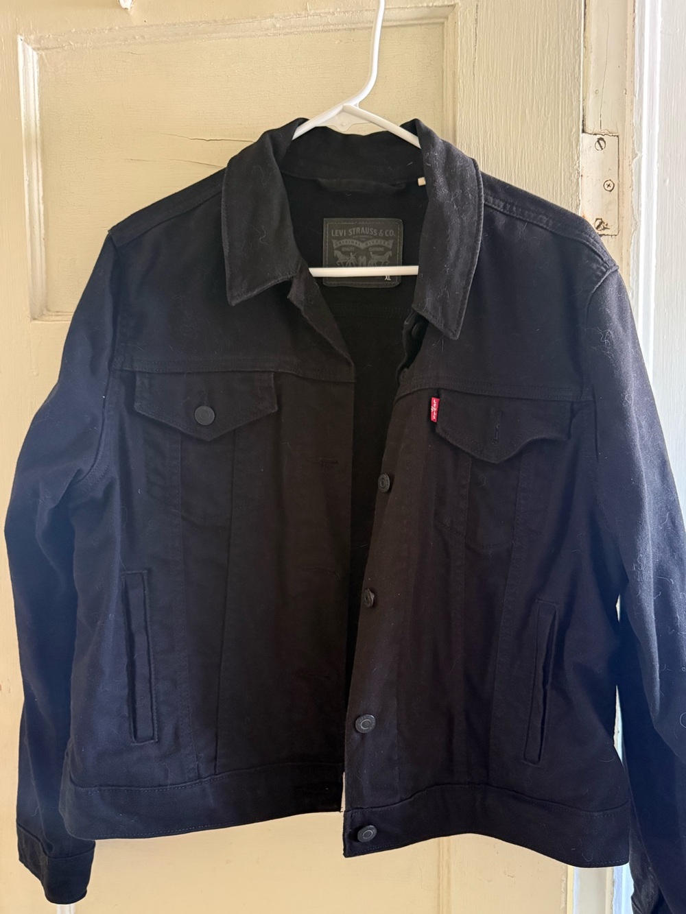Levi's Black Denim Bomber-Style Trucker Jacket